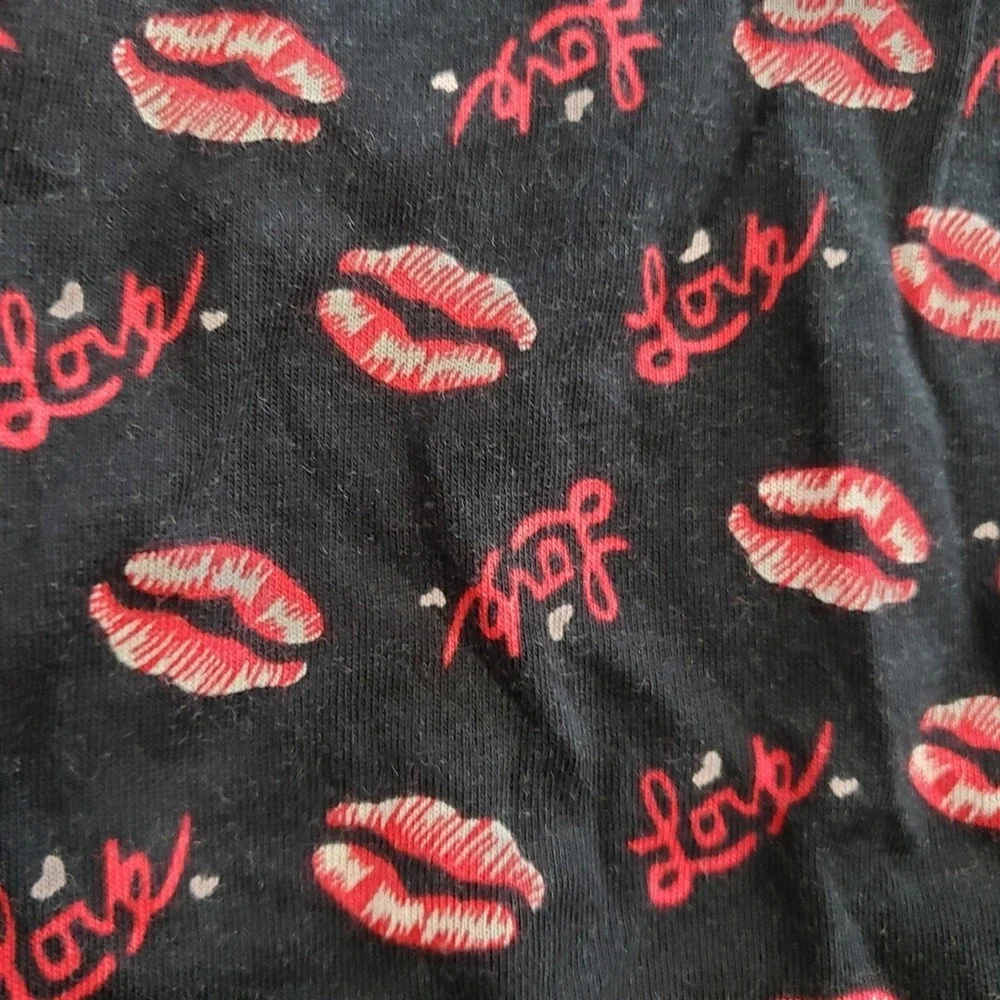 Towncraft Mens Black Red Lips Love Cotton Boxer Shorts Valentine‎ Medium Lounge
